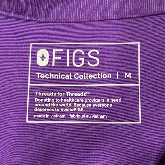 FIGS Rafaela Oversized Scrub Top in Violet Purple. Color No Longer Available. - Picture 2 of 5